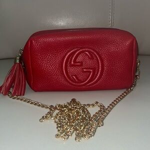 Gucci Soho Pouch with generic added chain for crossbody wear